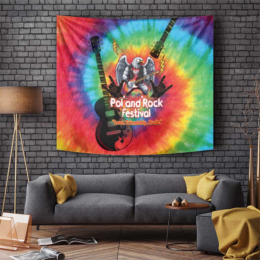 Rock Festival Poland Tapestry Polska Eagle Mascot Tie Dye Vibes - Wonder Print Shop