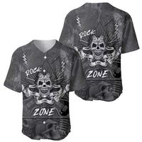 Live Love Rock Skull Baseball Jersey Retro Grunge Style - Wonder Print Shop