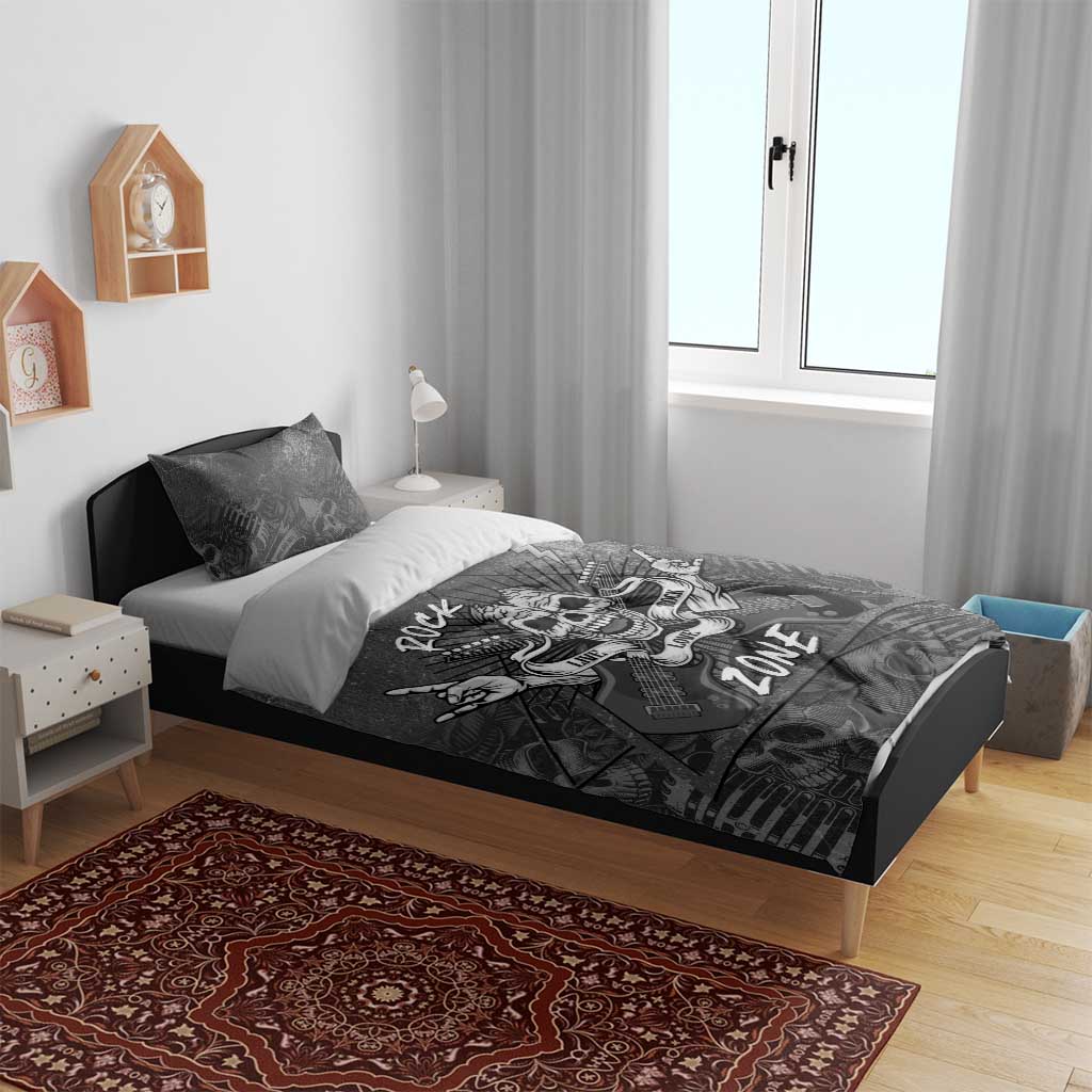 Live Love Rock Skull Bedding Set Retro Grunge Style - Wonder Print Shop