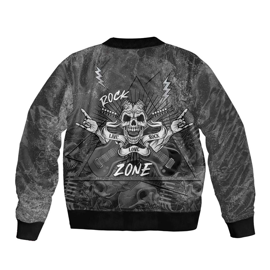 Live Love Rock Skull Bomber Jacket Retro Grunge Style - Wonder Print Shop