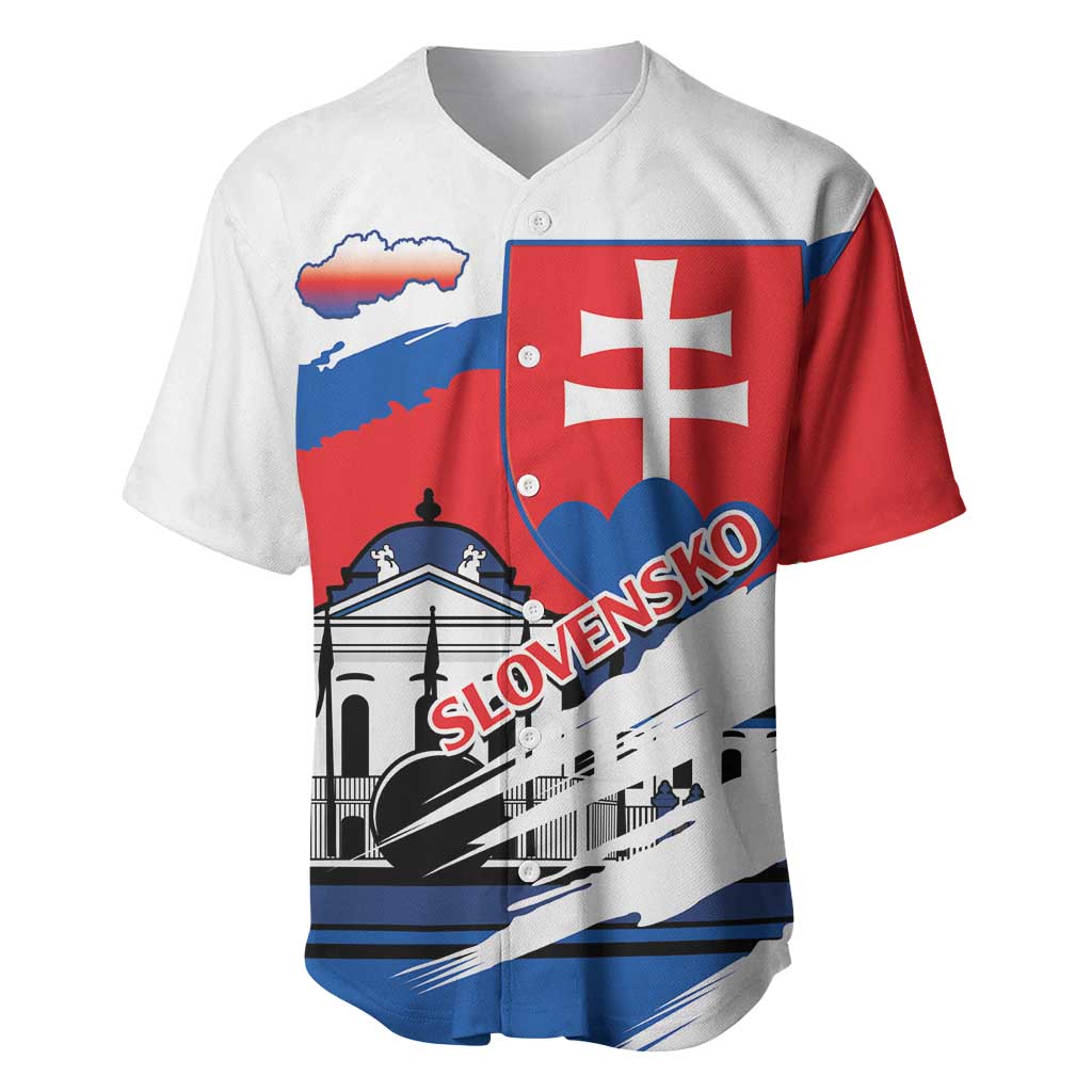 Slovakia Constitution Day Baseball Jersey Slovensko Grassalkovich Palace With Coat Of Arms - Wonder Print Shop