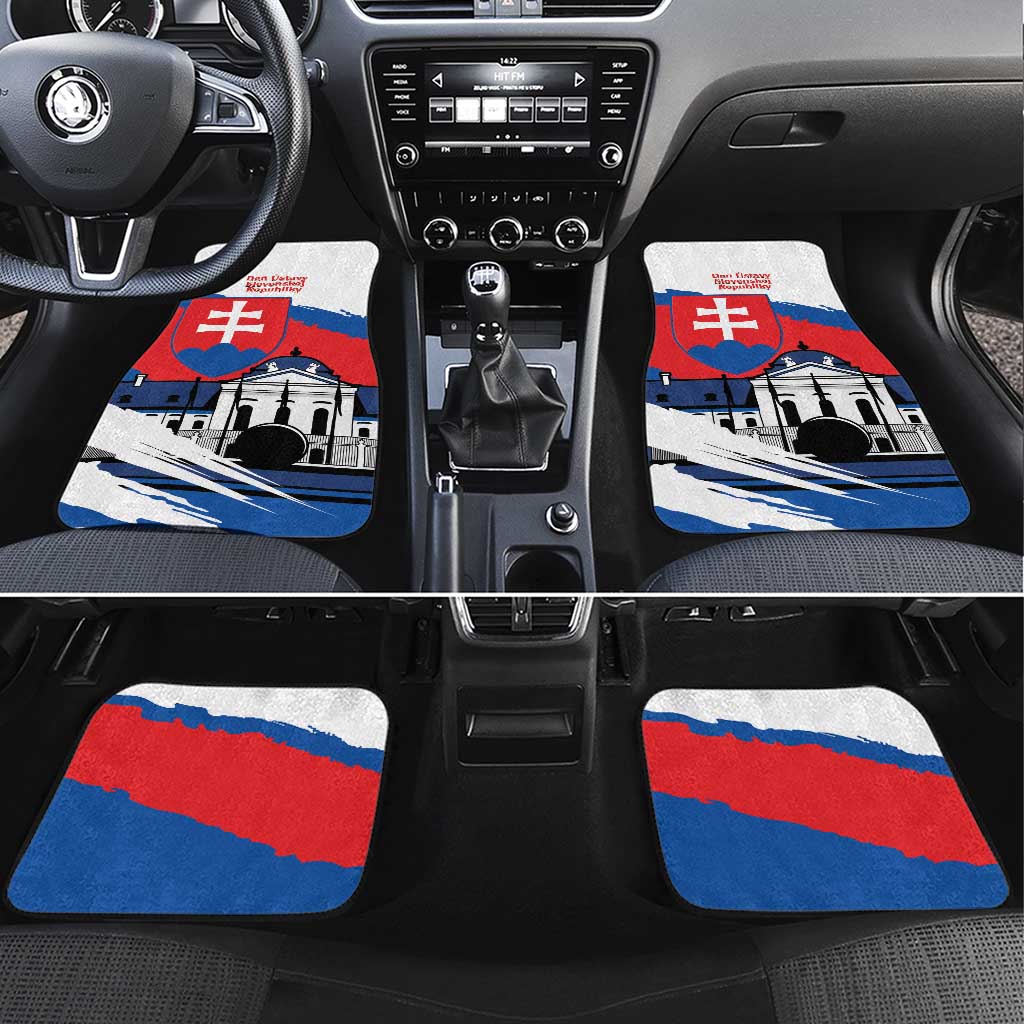 Slovakia Constitution Day Car Mats Slovensko Grassalkovich Palace With Coat Of Arms - Wonder Print Shop