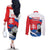 Slovakia Constitution Day Couples Matching Off The Shoulder Long Sleeve Dress and Long Sleeve Button Shirt Slovensko Grassalkovich Palace With Coat Of Arms