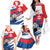 Slovakia Constitution Day Family Matching Off The Shoulder Long Sleeve Dress and Hawaiian Shirt Slovensko Grassalkovich Palace With Coat Of Arms - Wonder Print Shop