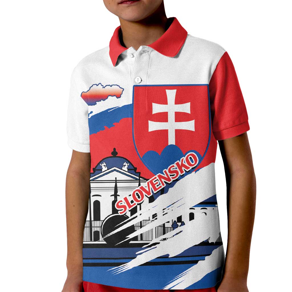 Slovakia Constitution Day Kid Polo Shirt Slovensko Grassalkovich Palace With Coat Of Arms - Wonder Print Shop