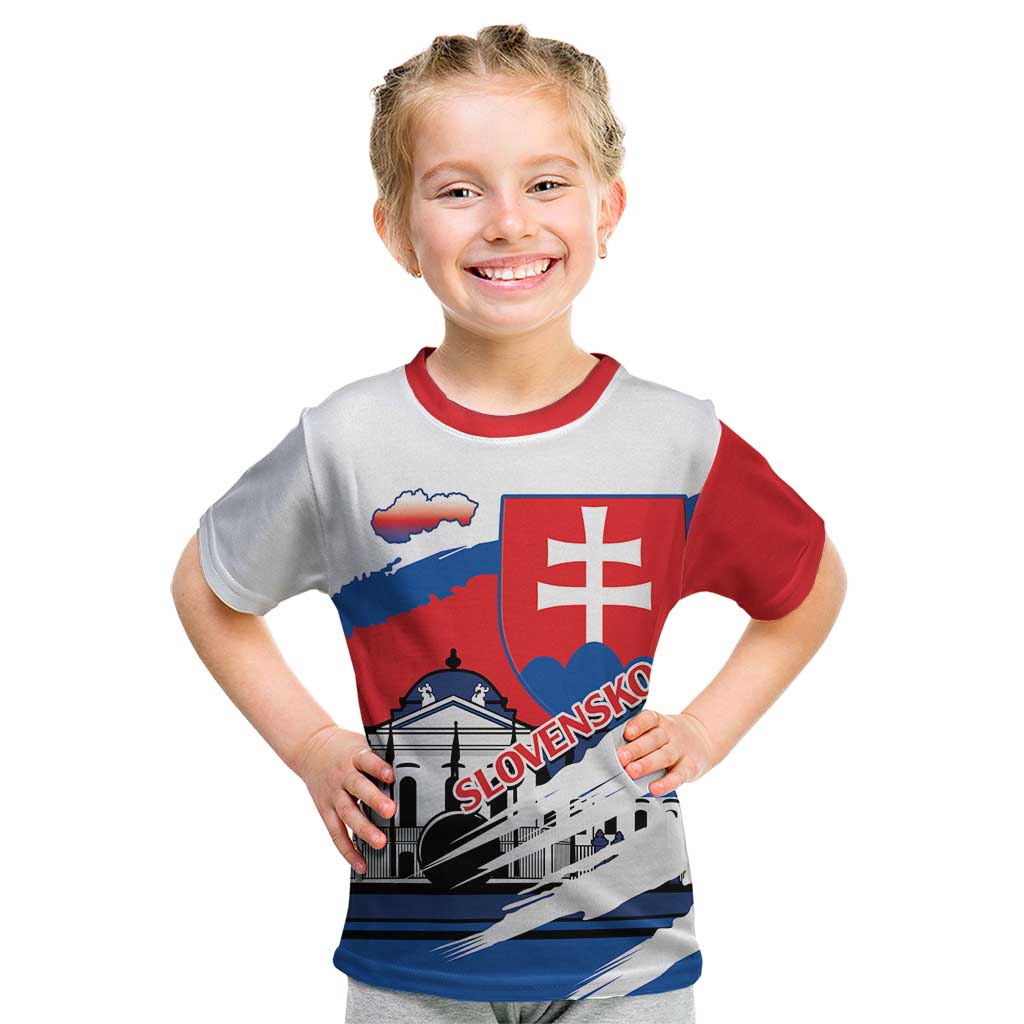 Slovakia Constitution Day Kid T Shirt Slovensko Grassalkovich Palace With Coat Of Arms - Wonder Print Shop