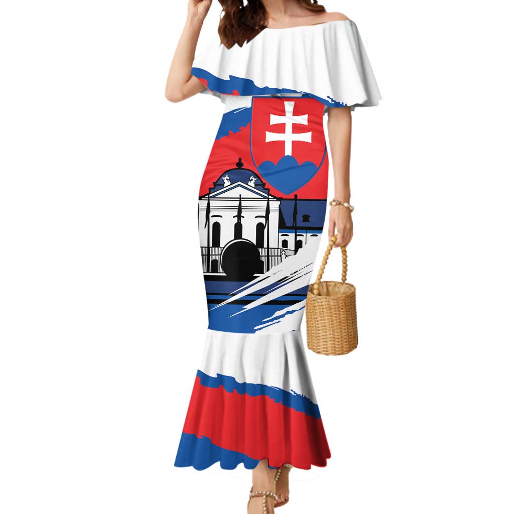 Slovakia Constitution Day Mermaid Dress Slovensko Grassalkovich Palace With Coat Of Arms - Wonder Print Shop