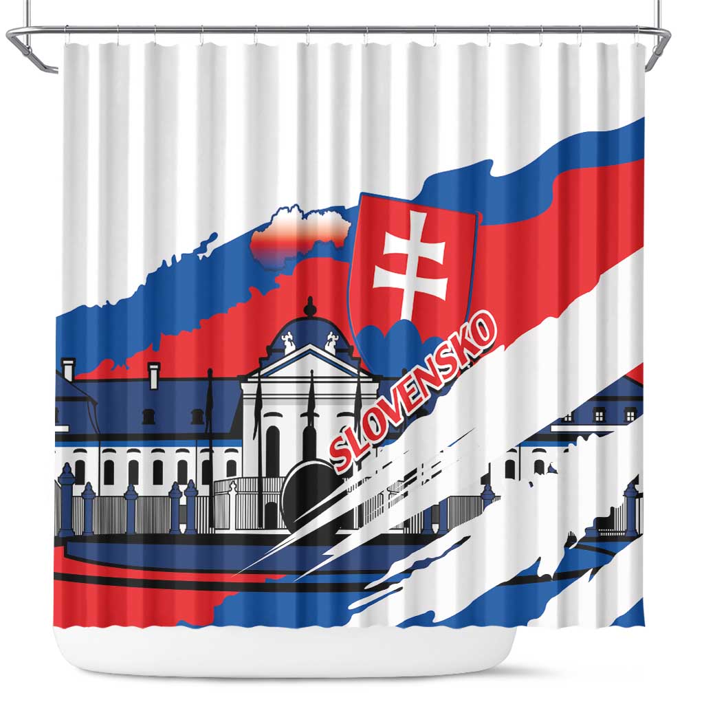 Slovakia Constitution Day Shower Curtain Slovensko Grassalkovich Palace With Coat Of Arms