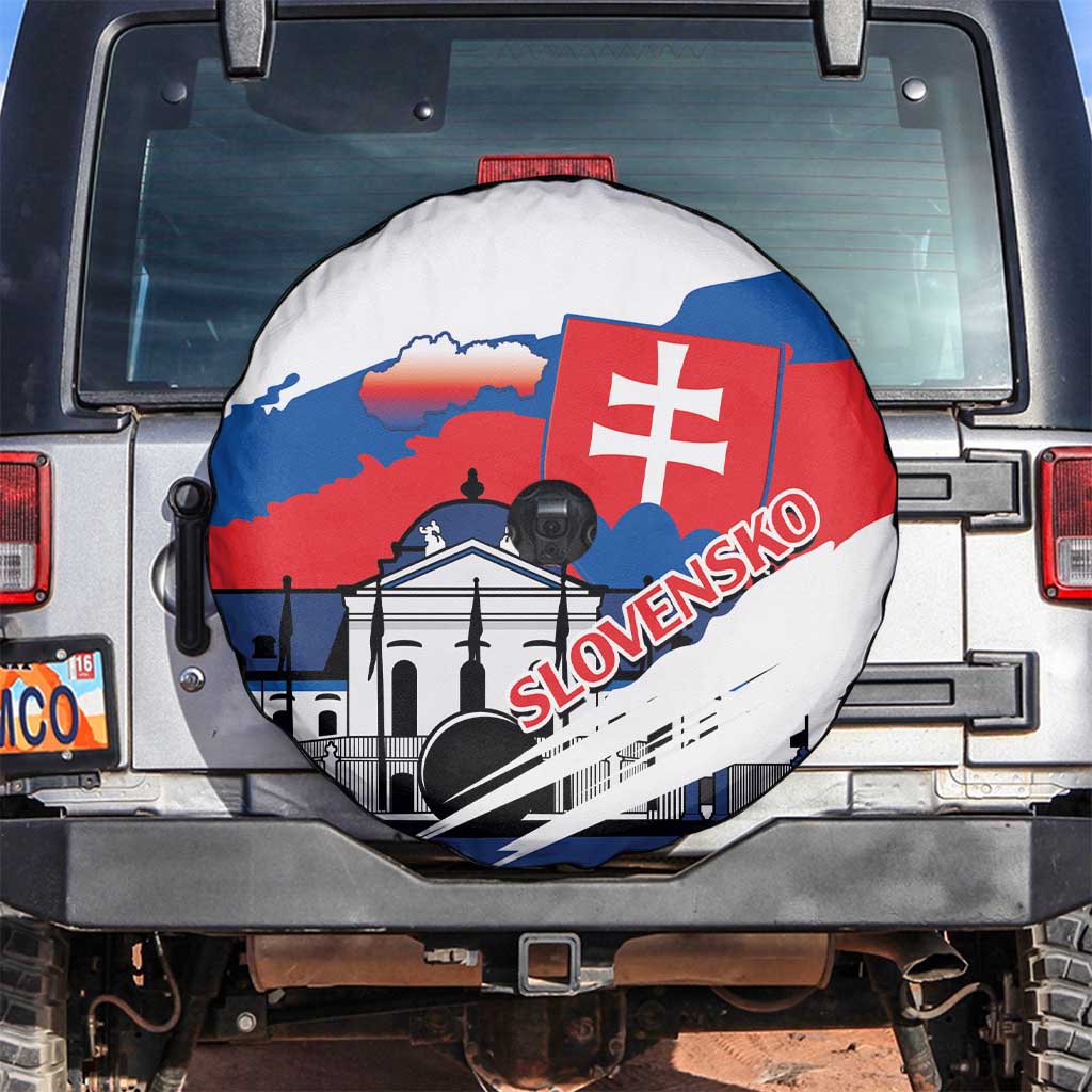 Slovakia Constitution Day Spare Tire Cover Slovensko Grassalkovich Palace With Coat Of Arms - Wonder Print Shop