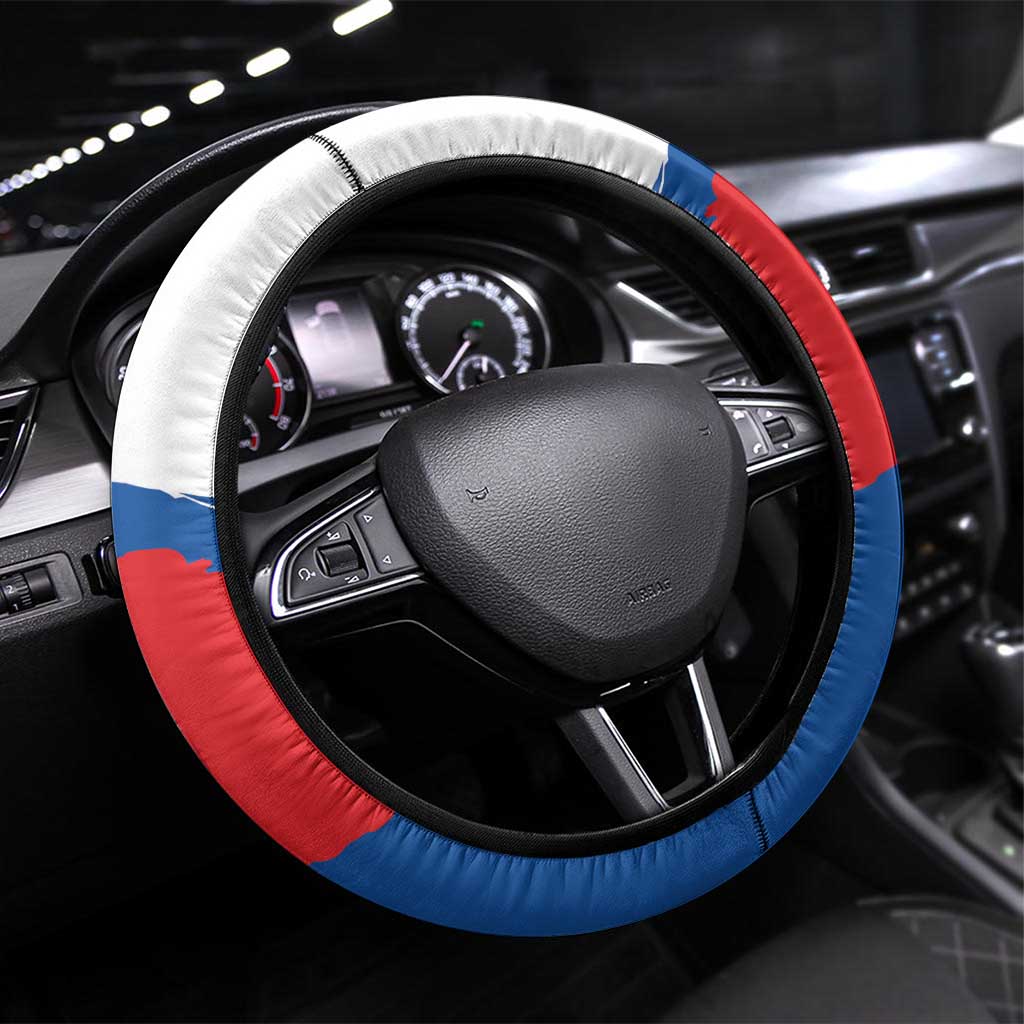 Slovakia Constitution Day Steering Wheel Cover Slovensko Grassalkovich Palace With Coat Of Arms - Wonder Print Shop