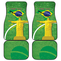 Green car floor mat set with Brazil map, Christ the Redeemer, and “7 de Setembro” text