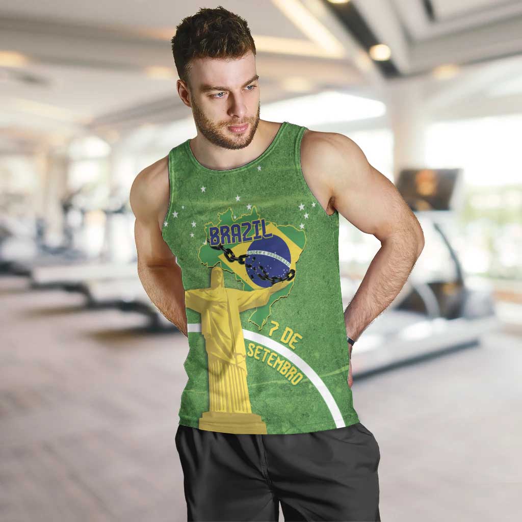 Personalized Brazil Independence Day Men Tank Top Brasil Map Christ The Redeemer 7 De Setembro - Wonder Print Shop