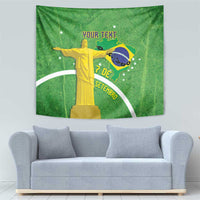 Green Brazil Independence Day tapestry showing Christ the Redeemer and “7 de Setembro”