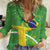 Personalized Brazil Independence Day Women Casual Shirt Brasil Map Christ The Redeemer 7 De Setembro - Wonder Print Shop