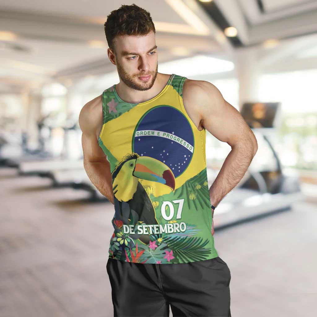 Feliz Dia Da Indepencencia Brazil Men Tank Top Brasil Toucan Tropical Vibes - Wonder Print Shop