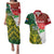 Personalised South Africa And England Rugby Couples Matching Puletasi Dress and Hawaiian Shirt 2023 Springboks Combine Red Roses Sporty Style - Wonder Print Shop