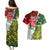 Personalised South Africa And England Rugby Couples Matching Puletasi Dress and Hawaiian Shirt 2023 Springboks Combine Red Roses Sporty Style - Wonder Print Shop