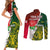 Personalised South Africa And England Rugby Couples Matching Short Sleeve Bodycon Dress and Long Sleeve Button Shirts 2023 Springboks Combine Red Roses Sporty Style - Wonder Print Shop