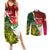 Personalised South Africa And England Rugby Couples Matching Summer Maxi Dress and Long Sleeve Button Shirts 2023 Springboks Combine Red Roses Sporty Style - Wonder Print Shop