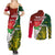 Personalised South Africa And England Rugby Couples Matching Summer Maxi Dress and Long Sleeve Button Shirts 2023 Springboks Combine Red Roses Sporty Style - Wonder Print Shop