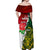 Personalised South Africa And England Rugby Off Shoulder Maxi Dress 2023 Springboks Combine Red Roses Sporty Style - Wonder Print Shop