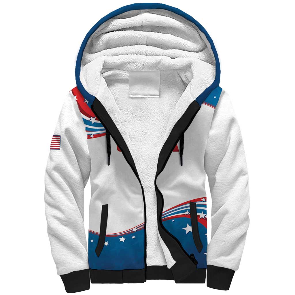 Personalized USA Rowing Sherpa Hoodie 2024 United States Flag Curve Style