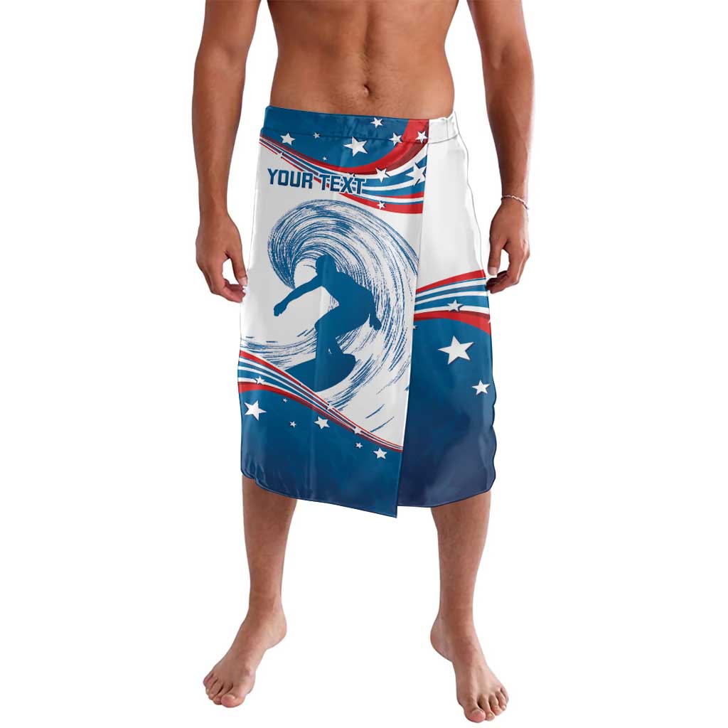 Personalized USA Surfing Lavalava 2024 United States Flag Curve Style - Wonder Print Shop