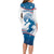 Personalized USA Surfing Long Sleeve Bodycon Dress 2024 United States Flag Curve Style - Wonder Print Shop