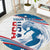 Personalized USA Surfing Round Carpet 2024 United States Flag Curve Style