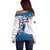 Personalized USA Golf Off Shoulder Sweater 2024 United States Flag Curve Style - Wonder Print Shop