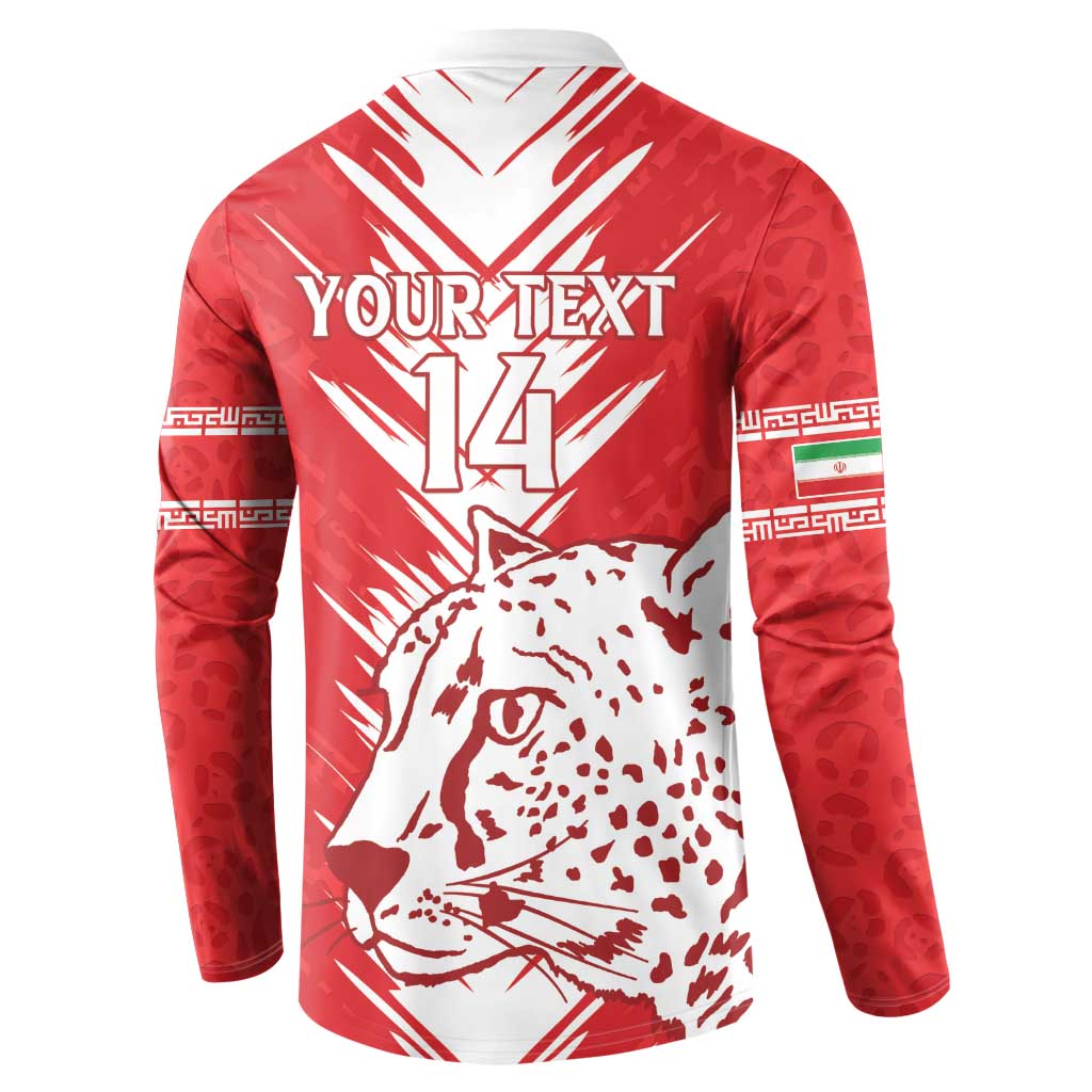 Red hooded sweatshirt back print YOUR TEXT 14 with leopard face, long sleeves
