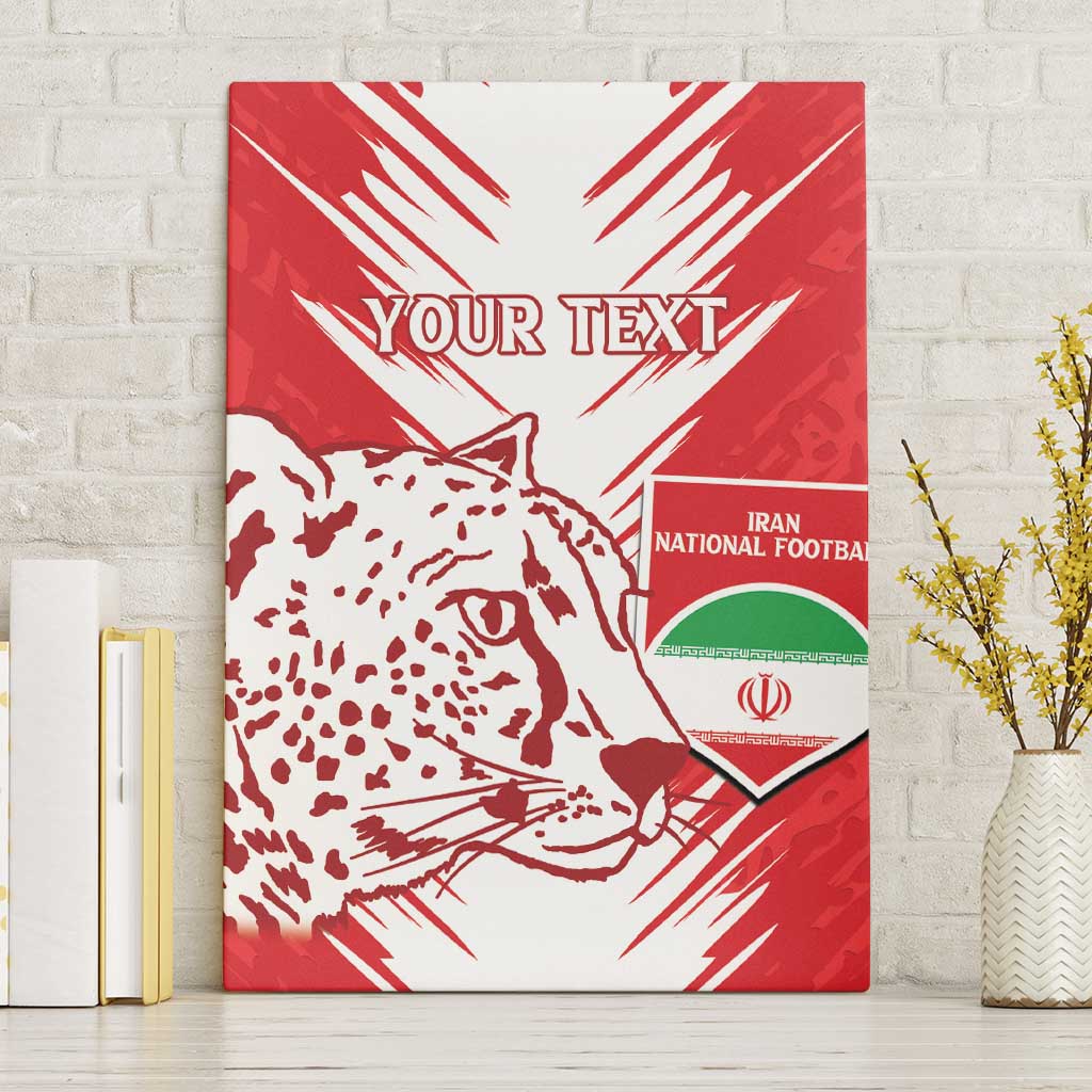 Custom Iran Football Canvas Wall Art Go Team Melli Leopard Pattern - Wonder Print Shop