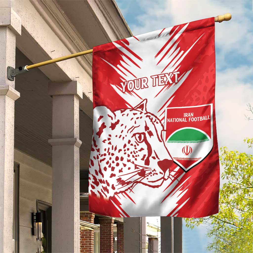 Custom Iran Football Garden Flag Go Team Melli Leopard Pattern - Wonder Print Shop