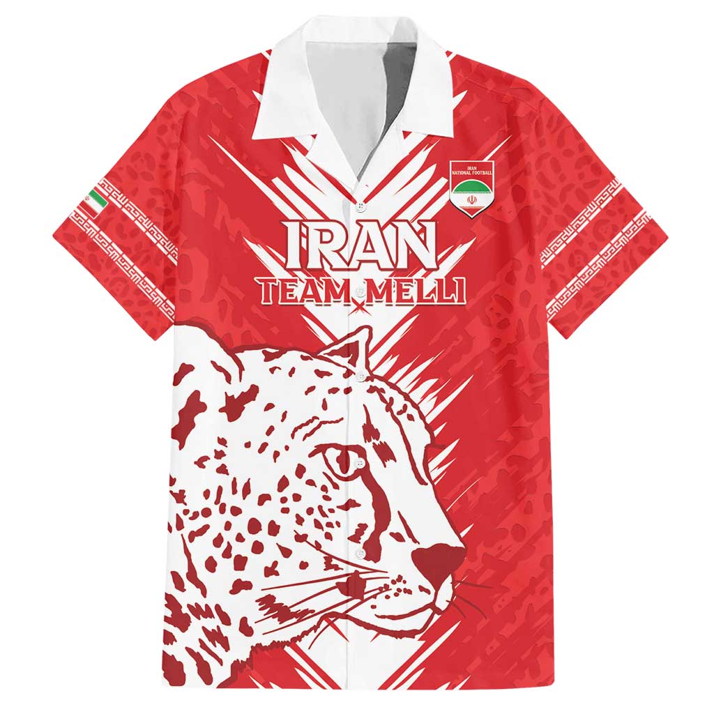 Custom Iran Football Hawaiian Shirt Go Team Melli Leopard Pattern - Wonder Print Shop