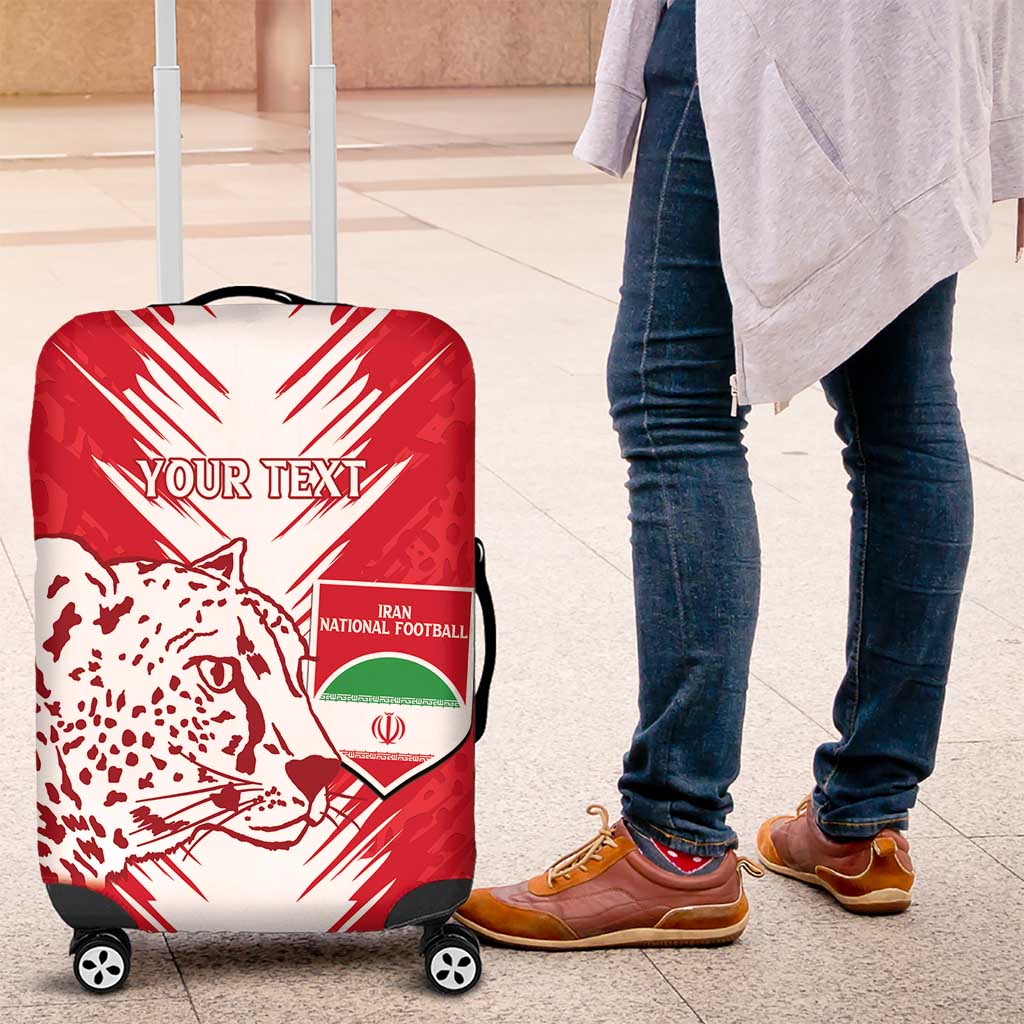 Custom Iran Football Luggage Cover Go Team Melli Leopard Pattern - Wonder Print Shop