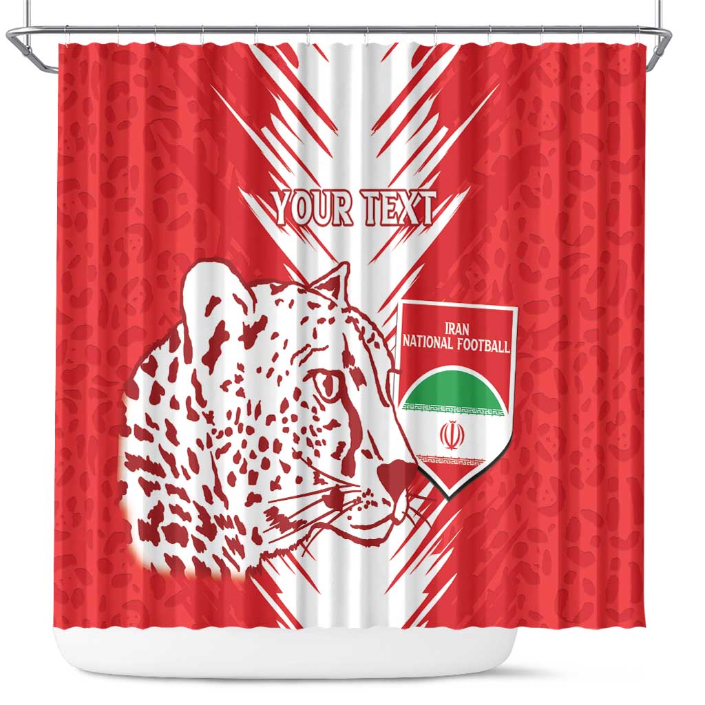 Custom Iran Football Shower Curtain Go Team Melli Leopard Pattern