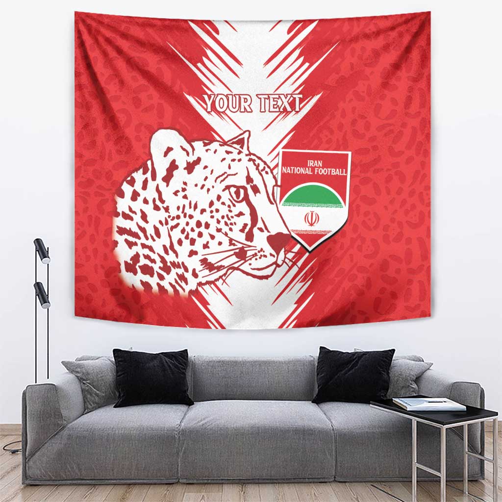 Custom Iran Football Tapestry Go Team Melli Leopard Pattern