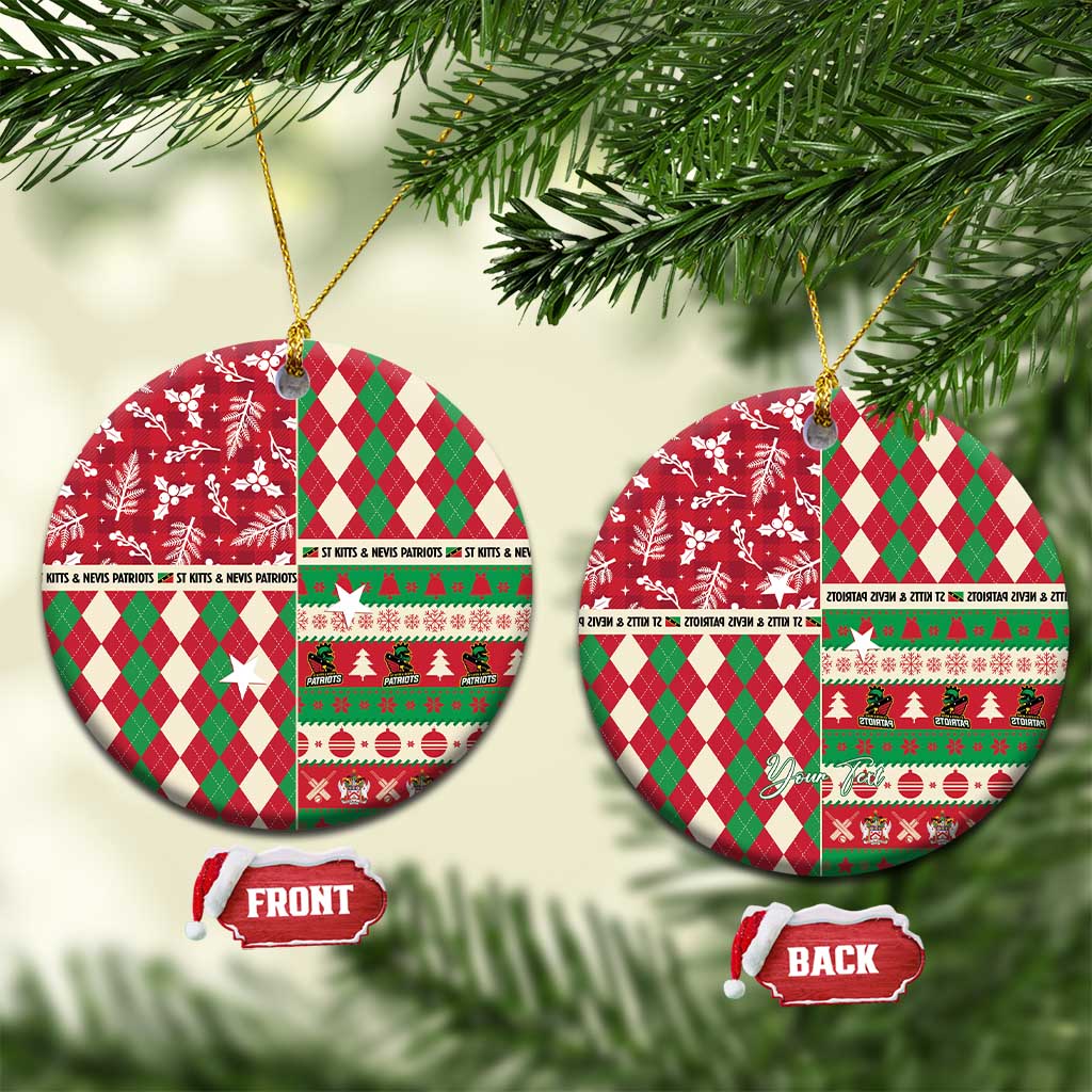 Personalized St Kitts and Nevis Cricket Christmas Ceramic Ornament Merry Xmas Patriots - Wonder Print Shop