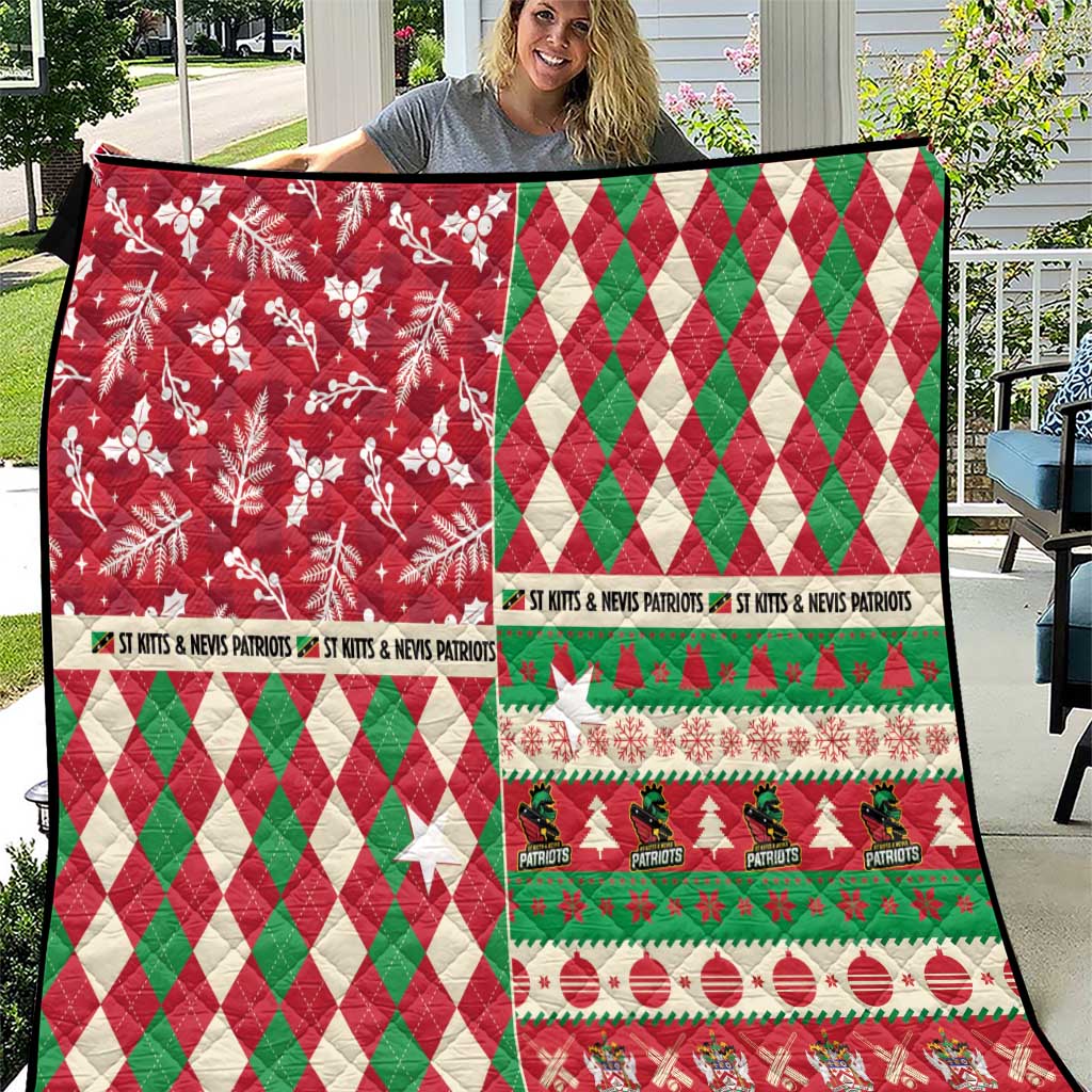 St Kitts & Nevis Cricket Christmas Quilt Merry Xmas Patriots - Wonder Print Shop