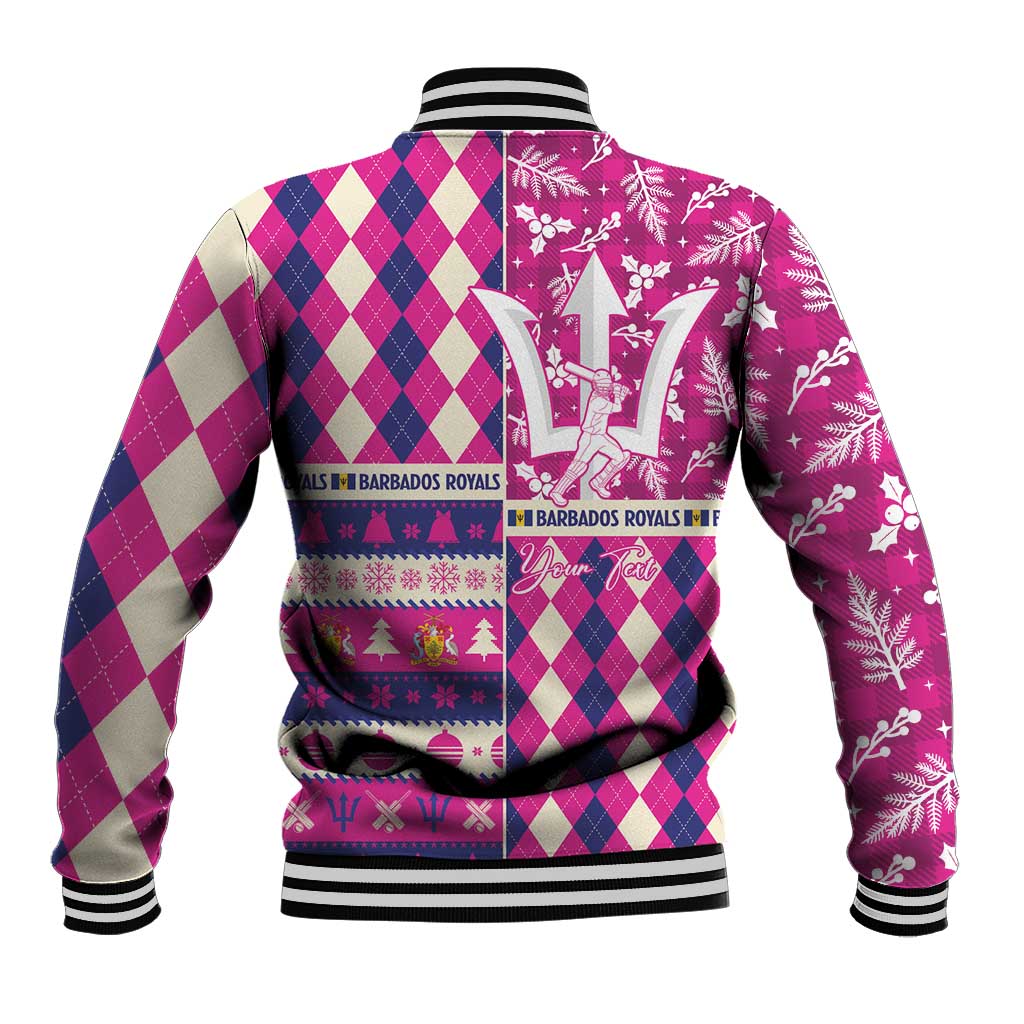 Personalized Barbados Cricket Christmas Baseball Jacket Merry Xmas Royals - Wonder Print Shop