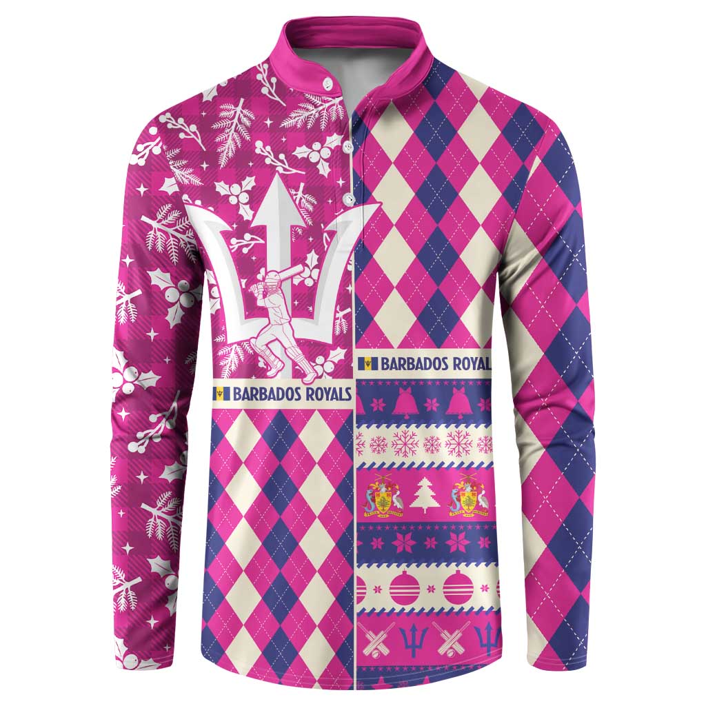 Personalized Barbados Cricket Christmas Button Sweatshirt Merry Xmas Royals - Wonder Print Shop