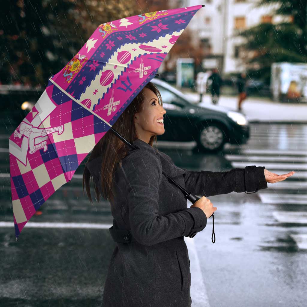 Barbados Cricket Christmas Umbrella Merry Xmas Royals - Wonder Print Shop