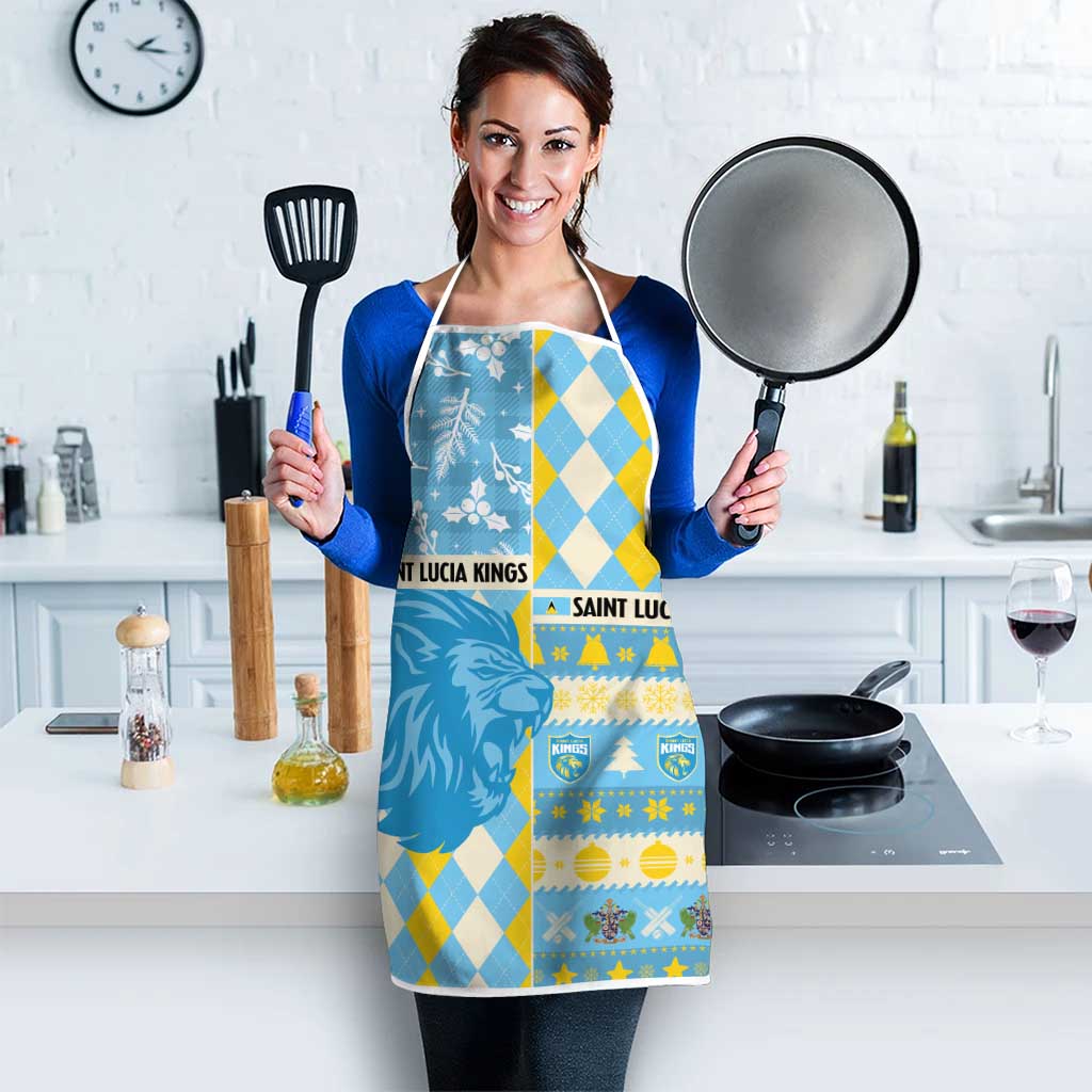 St Lucia Cricket Christmas Apron Merry Xmas Kings - Wonder Print Shop