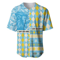 Personalized St Lucia Cricket Christmas Baseball Jersey Merry Xmas Kings - Wonder Print Shop