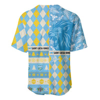 Personalized St Lucia Cricket Christmas Baseball Jersey Merry Xmas Kings - Wonder Print Shop
