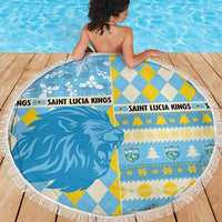 St Lucia Cricket Christmas Beach Blanket Merry Xmas Kings - Wonder Print Shop