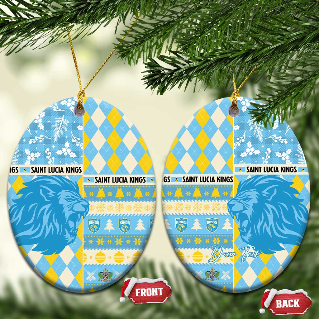 Personalized St Lucia Cricket Christmas Ceramic Ornament Merry Xmas Kings - Wonder Print Shop