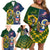 South Africa And United States Rugby Family Matching Off Shoulder Short Dress and Hawaiian Shirt 2023 Springboks Combine Eagles - Wonder Print Shop