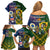 South Africa And United States Rugby Family Matching Off Shoulder Short Dress and Hawaiian Shirt 2023 Springboks Combine Eagles - Wonder Print Shop