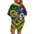 South Africa And United States Rugby Family Matching Off Shoulder Short Dress and Hawaiian Shirt 2023 Springboks Combine Eagles - Wonder Print Shop